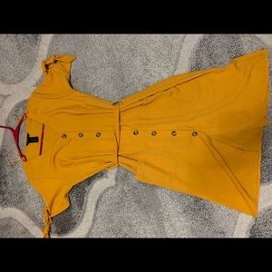 Yellow button up midi